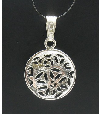 PE000340 Stylish Sterling silver pendant 925 solid Flower handmade quality
